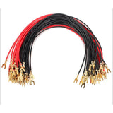 Max 10Pcs U-Shape Dual Fork Terminal Electrical Circuit Experiment Connect Cable