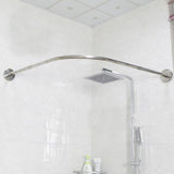 Max Adjustable Curved Shower Curtain Rod Bath Tub Bathroom Bar Rod 24inch