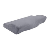 Velvet Cover Memory Foam Neck Pillow Sleep Rest Relief Bed Pillow Grey