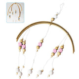 Max Kids Crib Mobile Bell Wooden Wind Chime Hanging Room Decor Pink