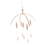 Max Kids Crib Mobile Bell Wooden Wind Chime Hanging Room Decor Pink