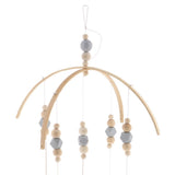 Max Kids Crib Mobile Bell Wooden Wind Chime Hanging Room Decor Gray - A