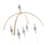 Max Kids Crib Mobile Bell Wooden Wind Chime Hanging Room Decor Gray and Pink