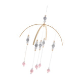 Max Kids Crib Mobile Bell Wooden Wind Chime Hanging Room Decor Gray and Pink