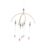 Max Kids Crib Mobile Bell Wooden Wind Chime Hanging Room Decor Gray and Pink