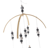 Max Kids Crib Mobile Bell Wooden Wind Chime Hanging Room Decor Gray and Silver