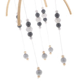 Max Kids Crib Mobile Bell Wooden Wind Chime Hanging Room Decor Gray and Silver