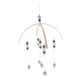 Max Kids Crib Mobile Bell Wooden Wind Chime Hanging Room Decor Gray and Silver
