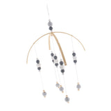 Max Kids Crib Mobile Bell Wooden Wind Chime Hanging Room Decor Gray and Silver