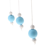 Max Kids Crib Mobile Bell Wooden Wind Chime Hanging Room Decor Silver and Blue