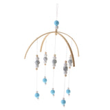 Max Kids Crib Mobile Bell Wooden Wind Chime Hanging Room Decor Silver and Blue
