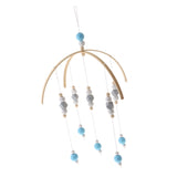Max Kids Crib Mobile Bell Wooden Wind Chime Hanging Room Decor Silver and Blue