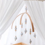 Max Kids Crib Mobile Bell Wooden Wind Chime Hanging Room Decor Gray - B