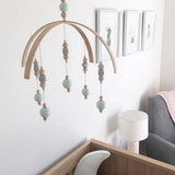 Max Kids Crib Mobile Bell Wooden Wind Chime Hanging Room Decor Gray - B