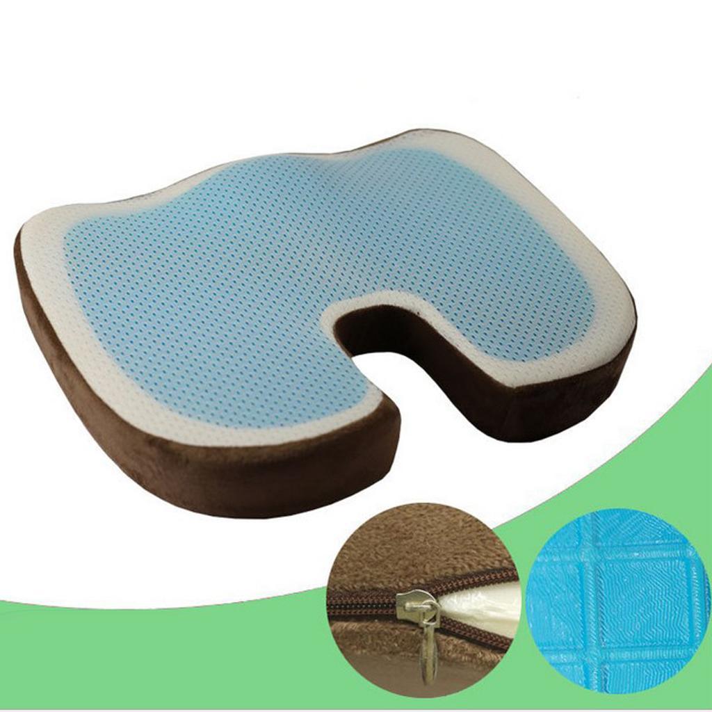 Gel Seat Cushion Orthopedic Pad Comfort Memory Foam Chair Pads Coffee