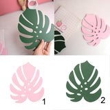 Wooden Big Leaf Craft Kids Room Decor Shelf Display Stand Ornament Pink