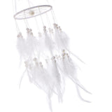 Dream Catcher With Feather Wall Hanging Decoration Ornament Gift White