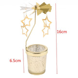 Romantic Rotating Candle Holder Stand Spining Tealight Candlestick Star