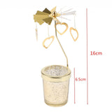 Romantic Rotating Candle Holder Stand Spining Tealight Candlestick Heart