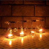 Christmas Decor Rotating Candle Tea Light Holder Candlestick Gold Heart