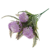 Artificial 5-Head Onion Flower Persian Leaves Grass Home Decor Purple