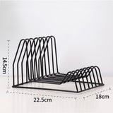 Book Holder Metal Wire Desktop Magazine Rack Bookshelf for Office B Black