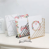 Max Maxb Book Holder Metal Wire Desktop Magazine Rack Bookshelf for Office C Black