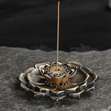 Max Classic Copper Alloy Antique Censer Aromatherapy Incense Burner Lotus Bronze