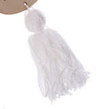 Max Nordic Wooden Beads Tassel Pendant Girls Wall Hanging Ornament Cat White
