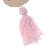 Max Nordic Wooden Beads Tassel Pendant Girls Wall Hanging Ornament Cat Pink