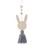 Max Nordic Wooden Beads Tassel Pendant Girls Wall Hanging Ornament Rabbit Gray