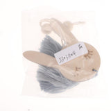 Max Nordic Wooden Beads Tassel Pendant Girls Wall Hanging Ornament Rabbit Gray