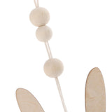 Max Nordic Wooden Beads Tassel Pendant Girls Wall Hanging Ornament Rabbit Gray