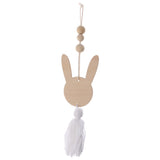 Max Nordic Wooden Beads Tassel Pendant Girls Wall Hanging Ornament Rabbit White
