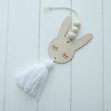 Max Nordic Wooden Beads Tassel Pendant Girls Wall Hanging Ornament Rabbit White