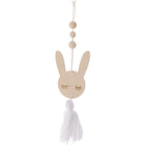 Max Nordic Wooden Beads Tassel Pendant Girls Wall Hanging Ornament Rabbit White