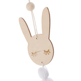Max Nordic Wooden Beads Tassel Pendant Girls Wall Hanging Ornament Rabbit White