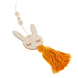 Max Nordic Wooden Beads Tassel Pendant Girls Wall Hanging Ornament Rabbit Yellow