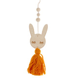 Max Nordic Wooden Beads Tassel Pendant Girls Wall Hanging Ornament Rabbit Yellow