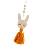 Max Nordic Wooden Beads Tassel Pendant Girls Wall Hanging Ornament Rabbit Yellow