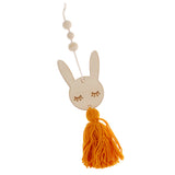 Max Nordic Wooden Beads Tassel Pendant Girls Wall Hanging Ornament Rabbit Yellow