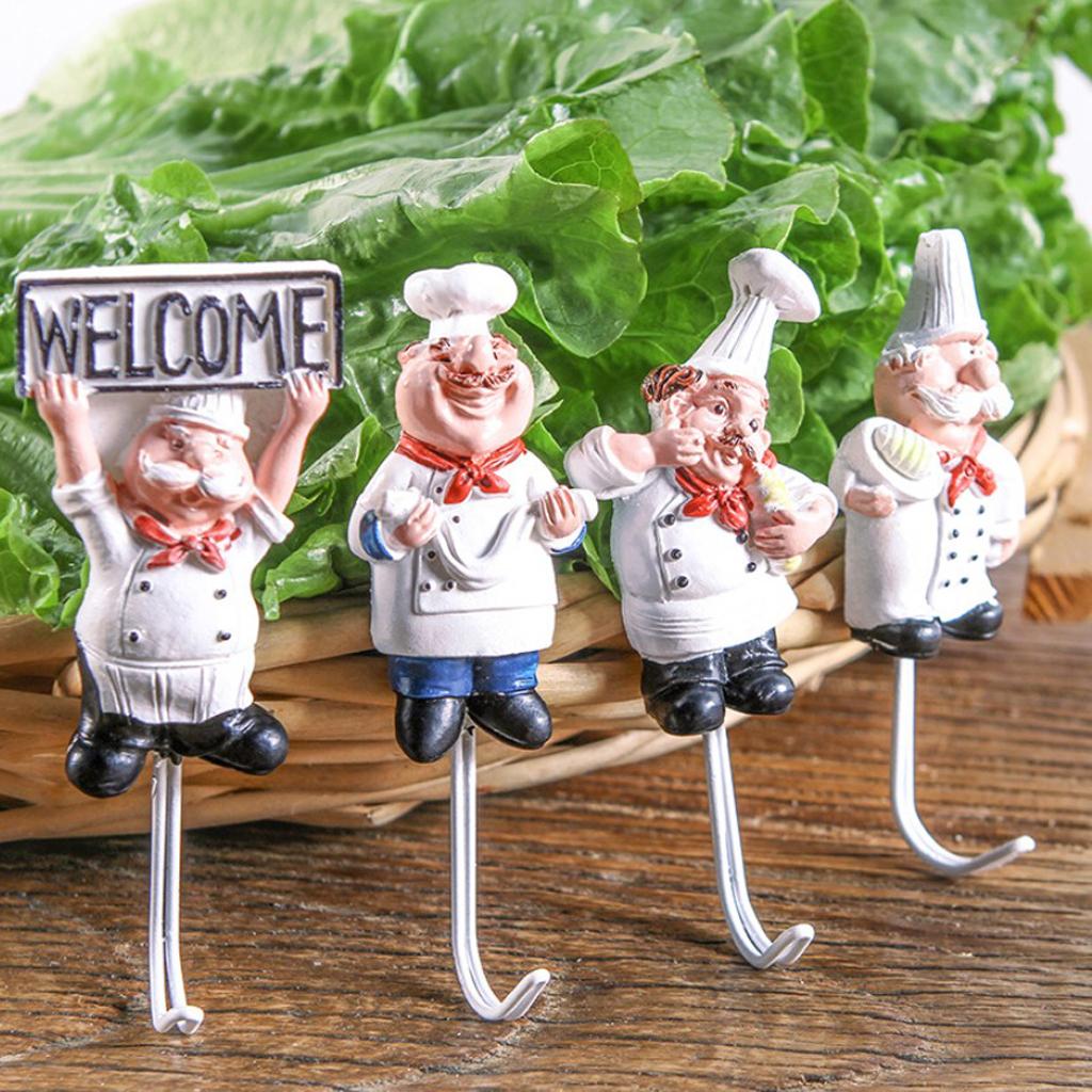 Max Kitchen Cartoon Chef Style Resin Storage Wall Hanger Hook Bath Towel Rack #4