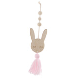 Max Nordic Wooden Beads Tassel Pendant Girls Wall Hanging Ornament Rabbit Pink