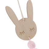 Max Nordic Wooden Beads Tassel Pendant Girls Wall Hanging Ornament Rabbit Pink
