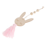 Max Nordic Wooden Beads Tassel Pendant Girls Wall Hanging Ornament Rabbit Pink