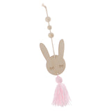 Max Nordic Wooden Beads Tassel Pendant Girls Wall Hanging Ornament Rabbit Pink