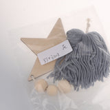 Max Nordic Wooden Beads Tassel Pendant Girls Wall Hanging Ornament Star Gray