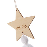 Max Nordic Wooden Beads Tassel Pendant Girls Wall Hanging Ornament Star White