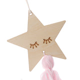 Max Nordic Wooden Beads Tassel Pendant Girls Wall Hanging Ornament Star Pink