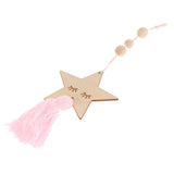 Max Nordic Wooden Beads Tassel Pendant Girls Wall Hanging Ornament Star Pink